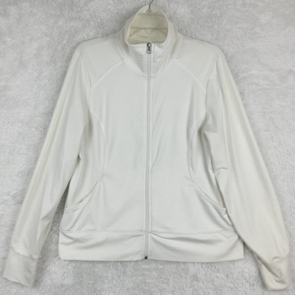 Champion Womens Sweatshirt Full Zip Ivory Athletic‎ Lightweight XL - Picture 1 of 14